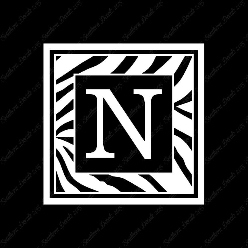 Zebra Decorative N Initial