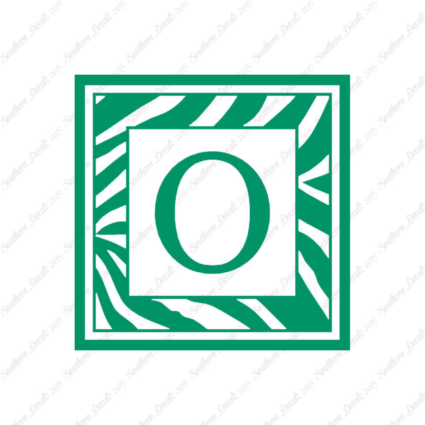 Zebra Decorative O Initial