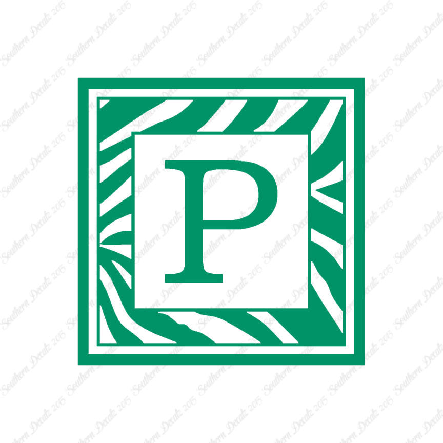 Zebra Decorative P Initial