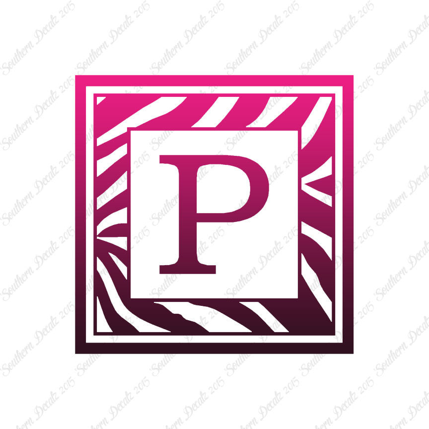 Zebra Decorative P Initial