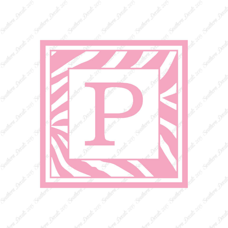 Zebra Decorative P Initial