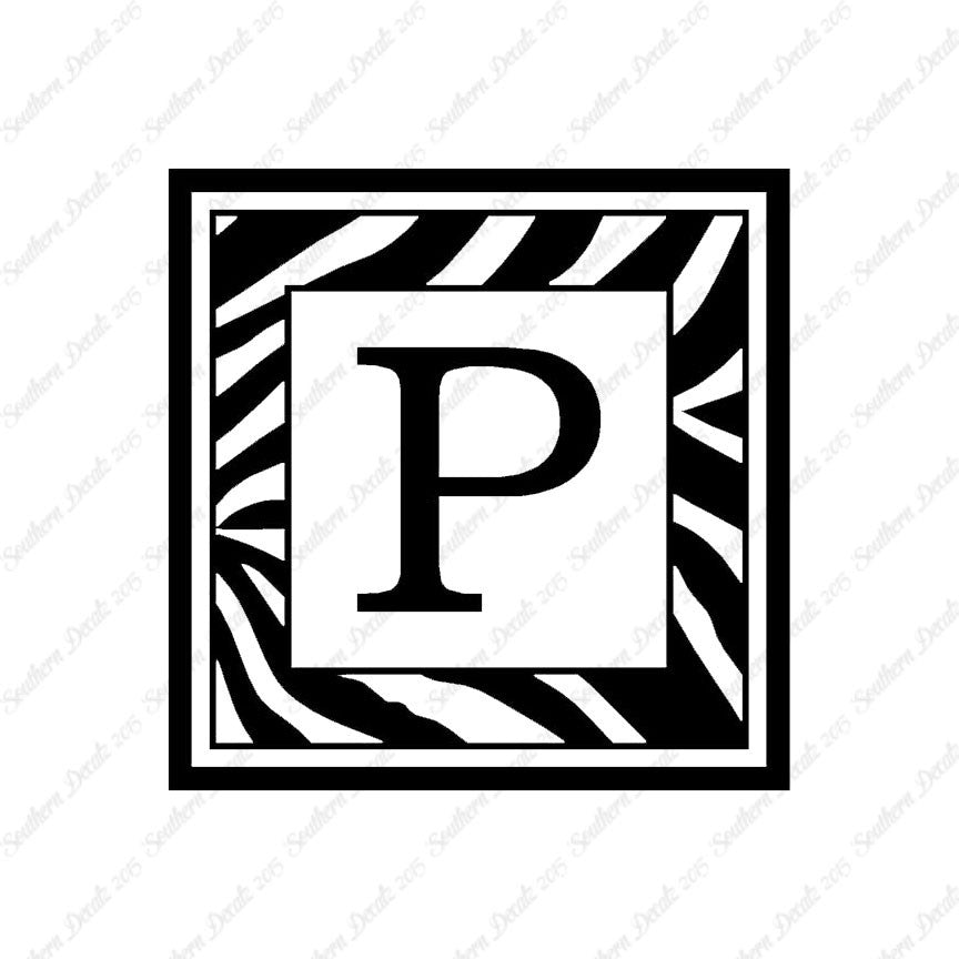 Zebra Decorative P Initial