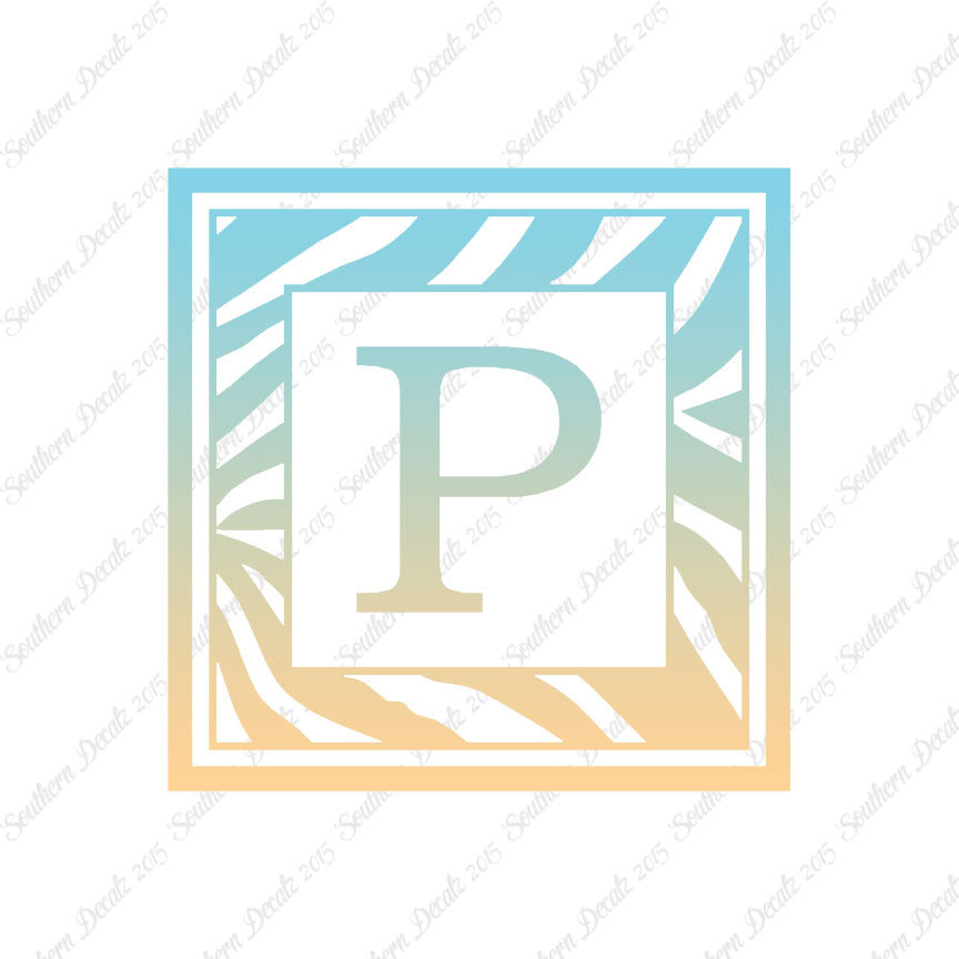 Zebra Decorative P Initial