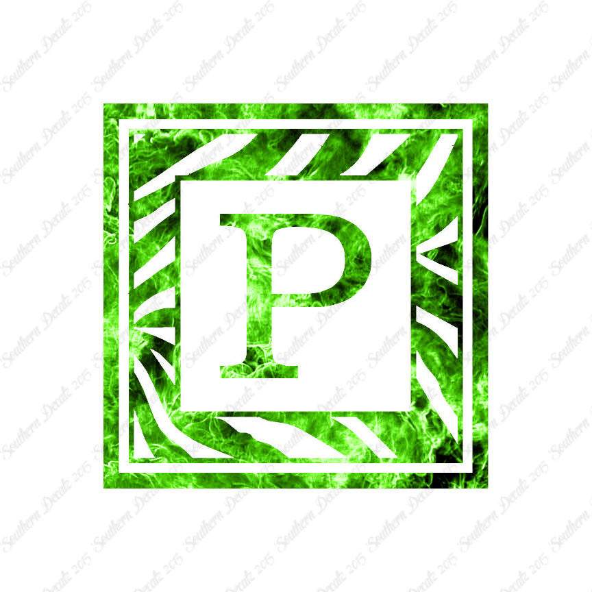 Zebra Decorative P Initial