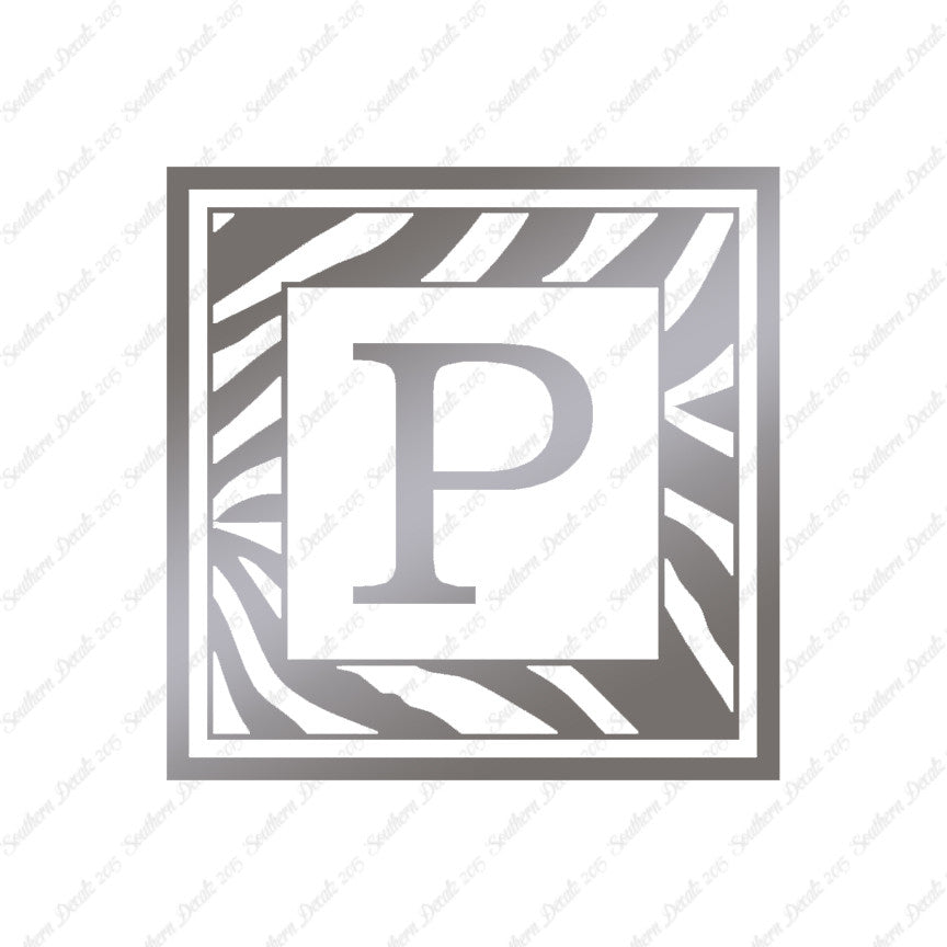 Zebra Decorative P Initial