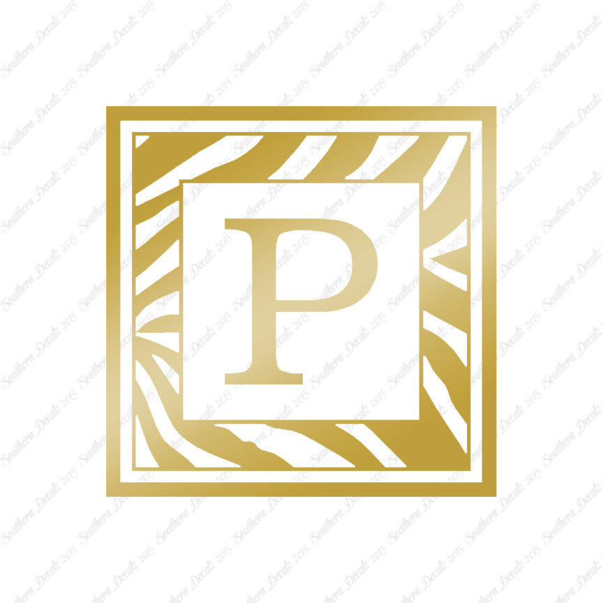 Zebra Decorative P Initial