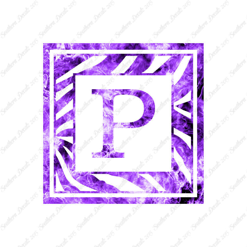 Zebra Decorative P Initial