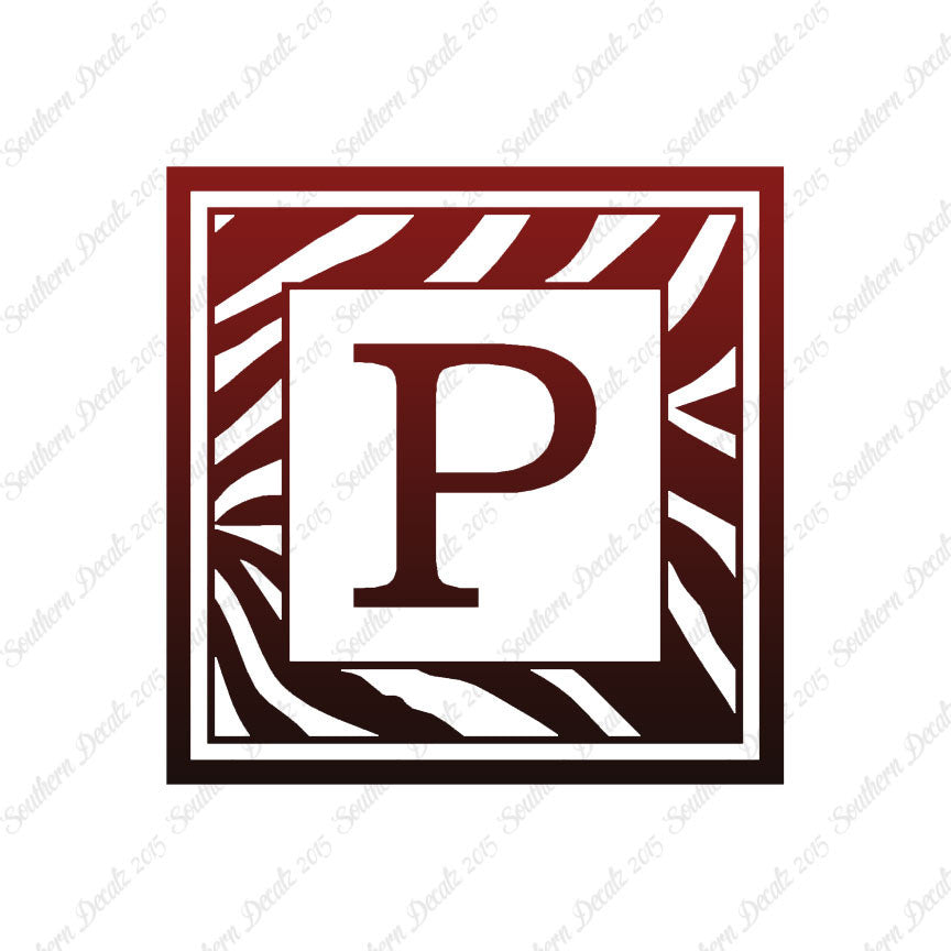 Zebra Decorative P Initial