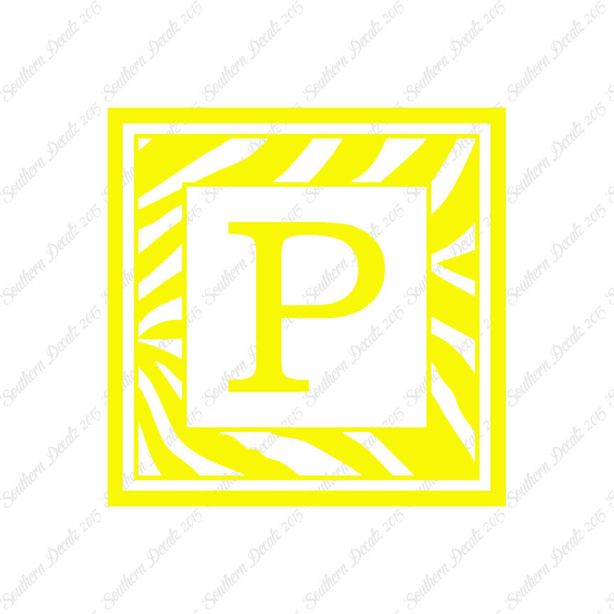 Zebra Decorative P Initial