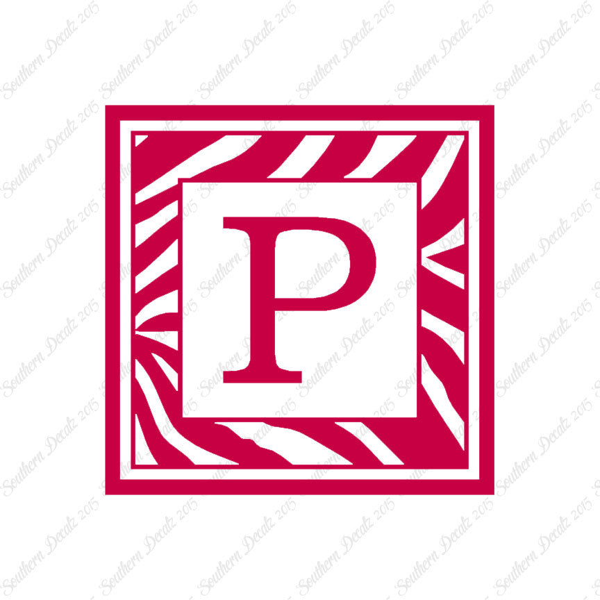 Zebra Decorative P Initial