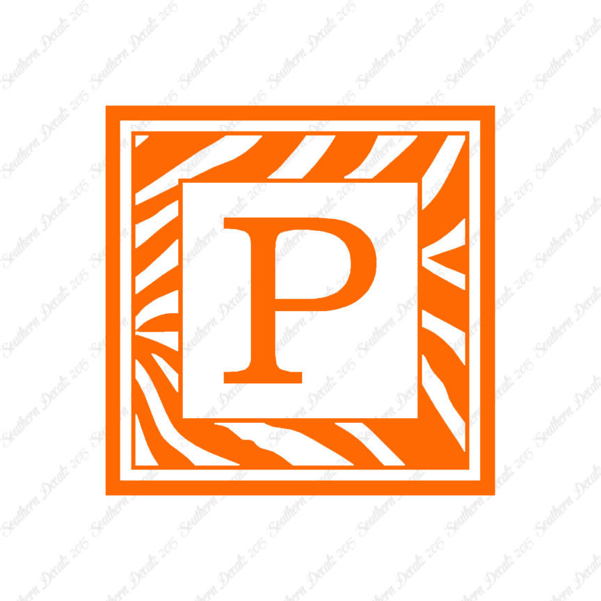 Zebra Decorative P Initial