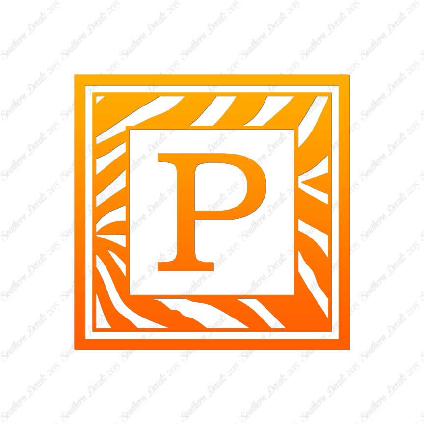 Zebra Decorative P Initial