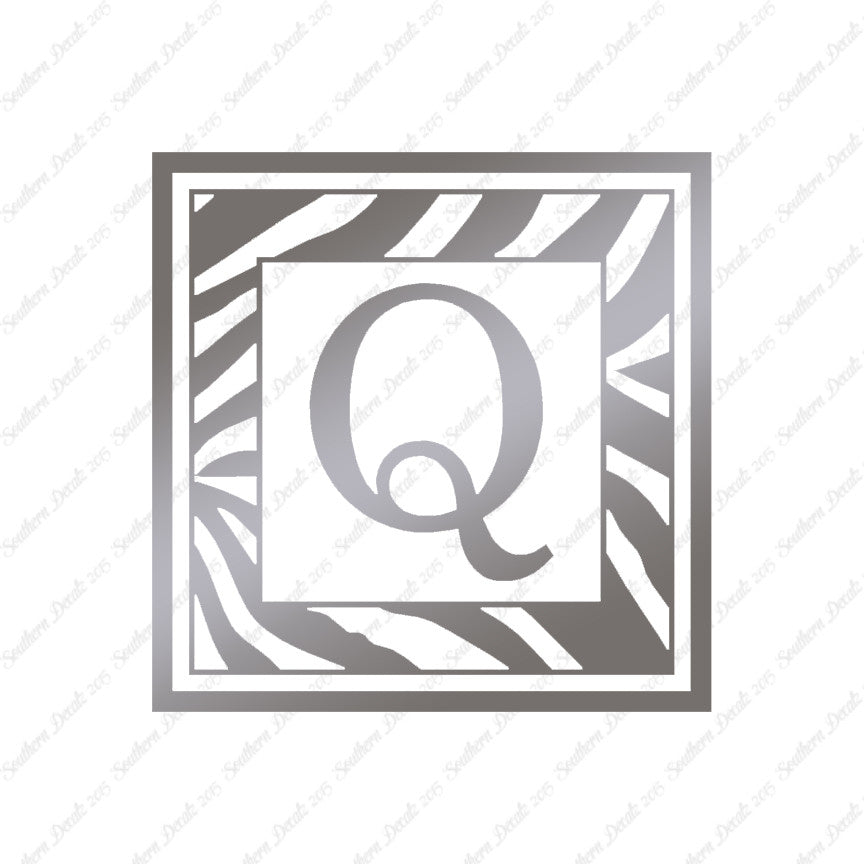 Zebra Decorative Q Initial