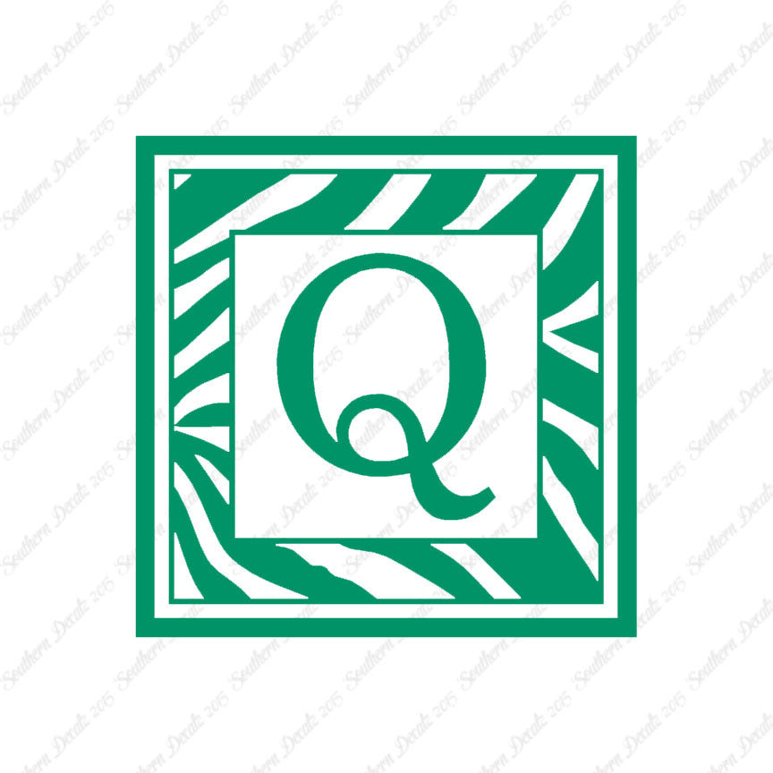 Zebra Decorative Q Initial