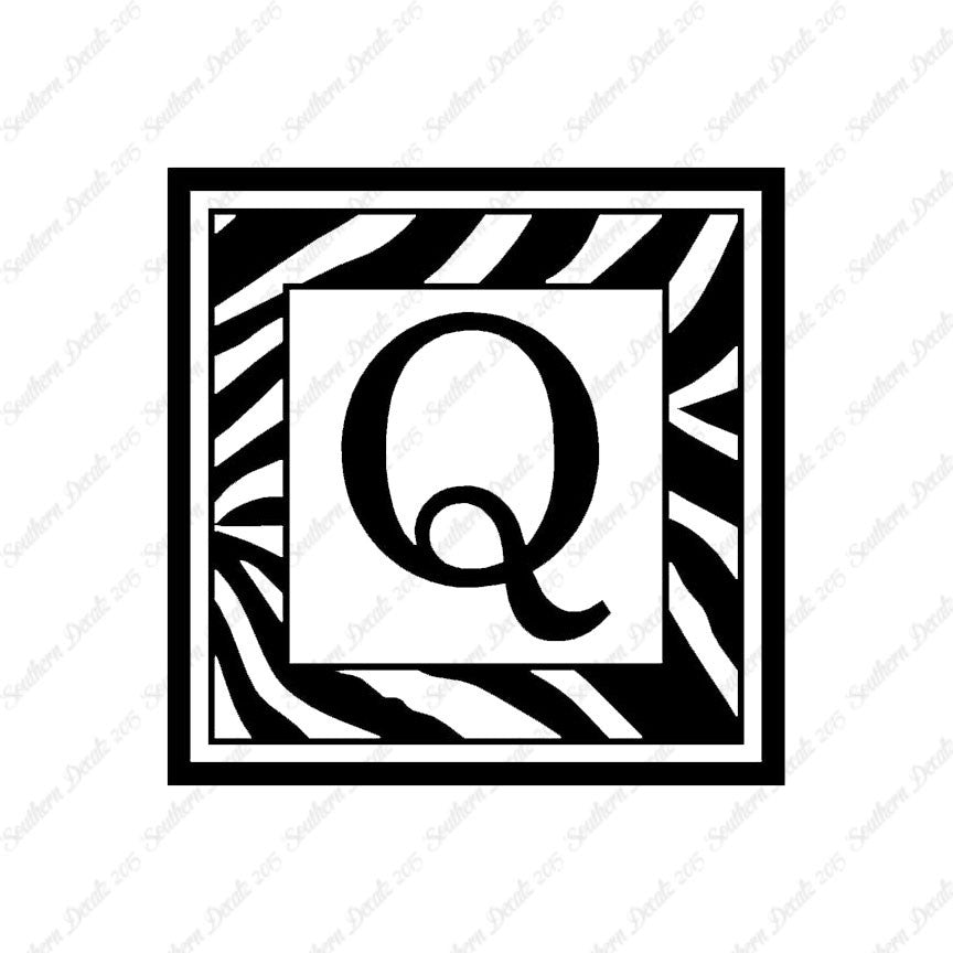 Zebra Decorative Q Initial