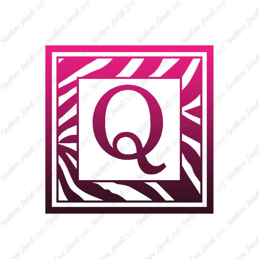 Zebra Decorative Q Initial