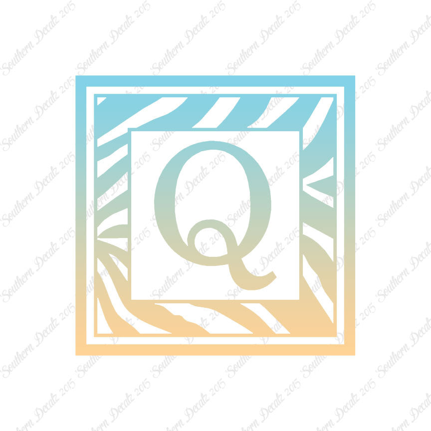 Zebra Decorative Q Initial