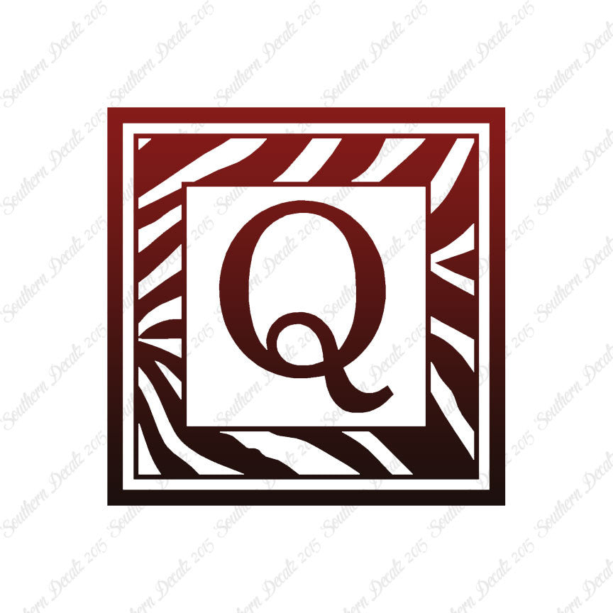 Zebra Decorative Q Initial