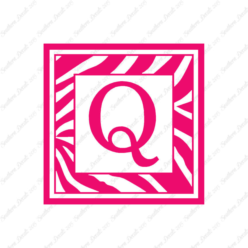 Zebra Decorative Q Initial