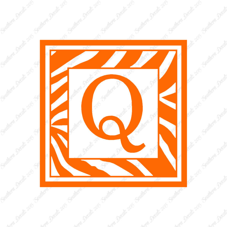 Zebra Decorative Q Initial
