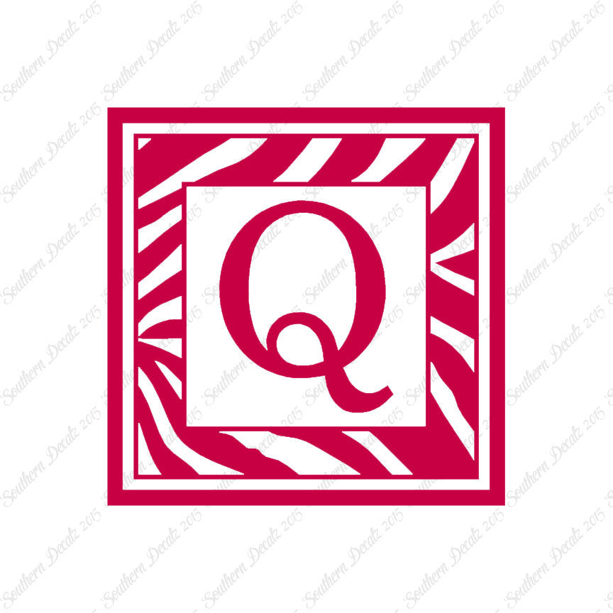 Zebra Decorative Q Initial