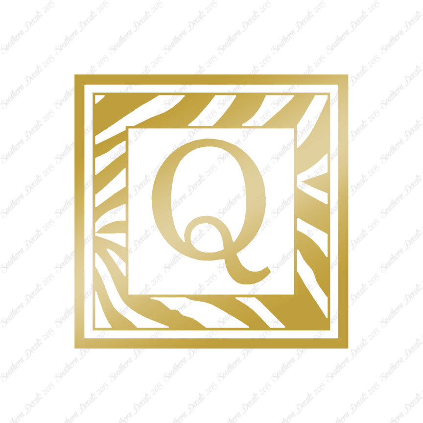 Zebra Decorative Q Initial