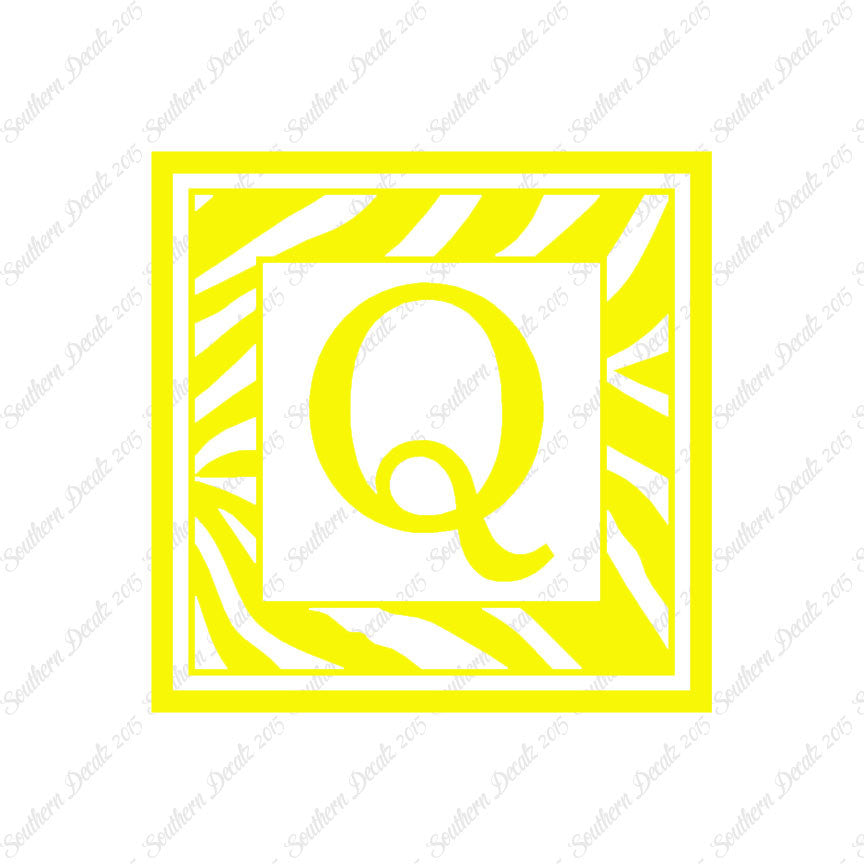 Zebra Decorative Q Initial