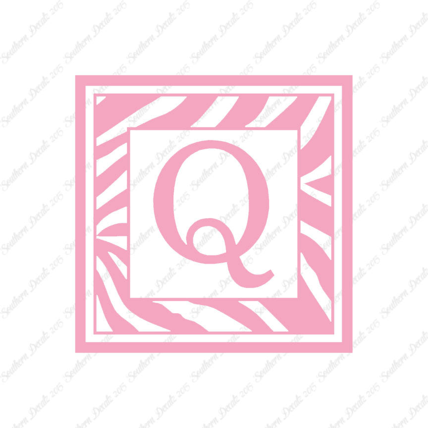 Zebra Decorative Q Initial