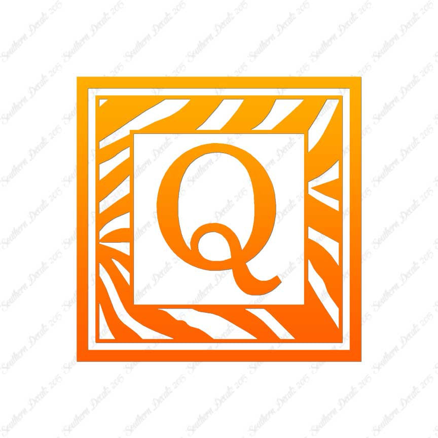 Zebra Decorative Q Initial