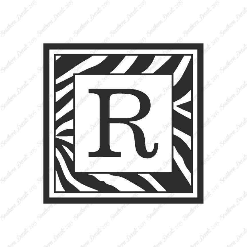 Zebra Decorative R Initial