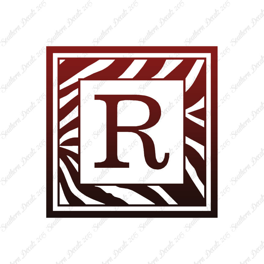 Zebra Decorative R Initial