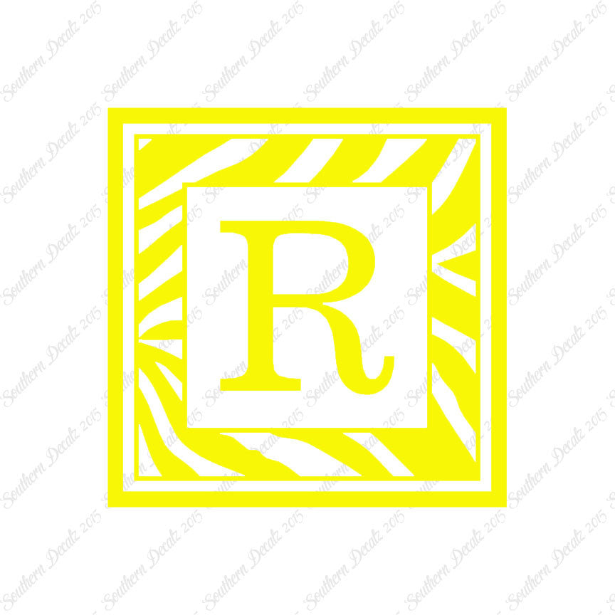 Zebra Decorative R Initial