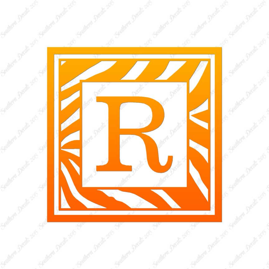 Zebra Decorative R Initial