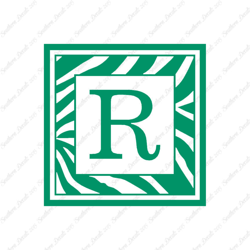 Zebra Decorative R Initial
