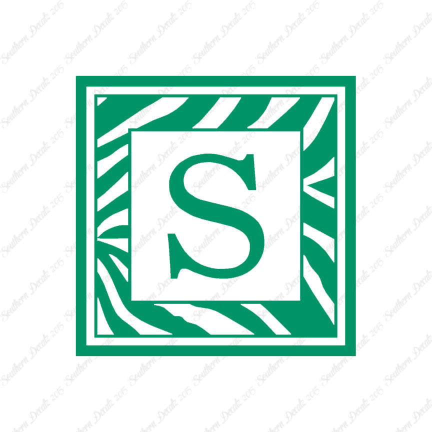 Zebra Decorative S Initial