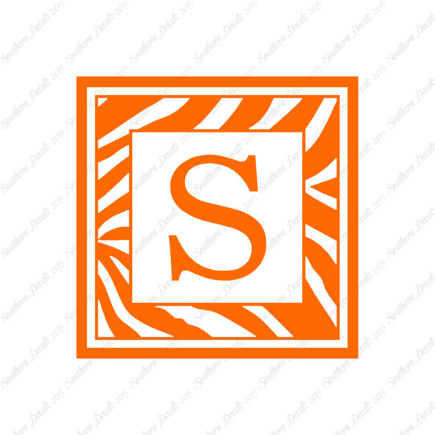 Zebra Decorative S Initial