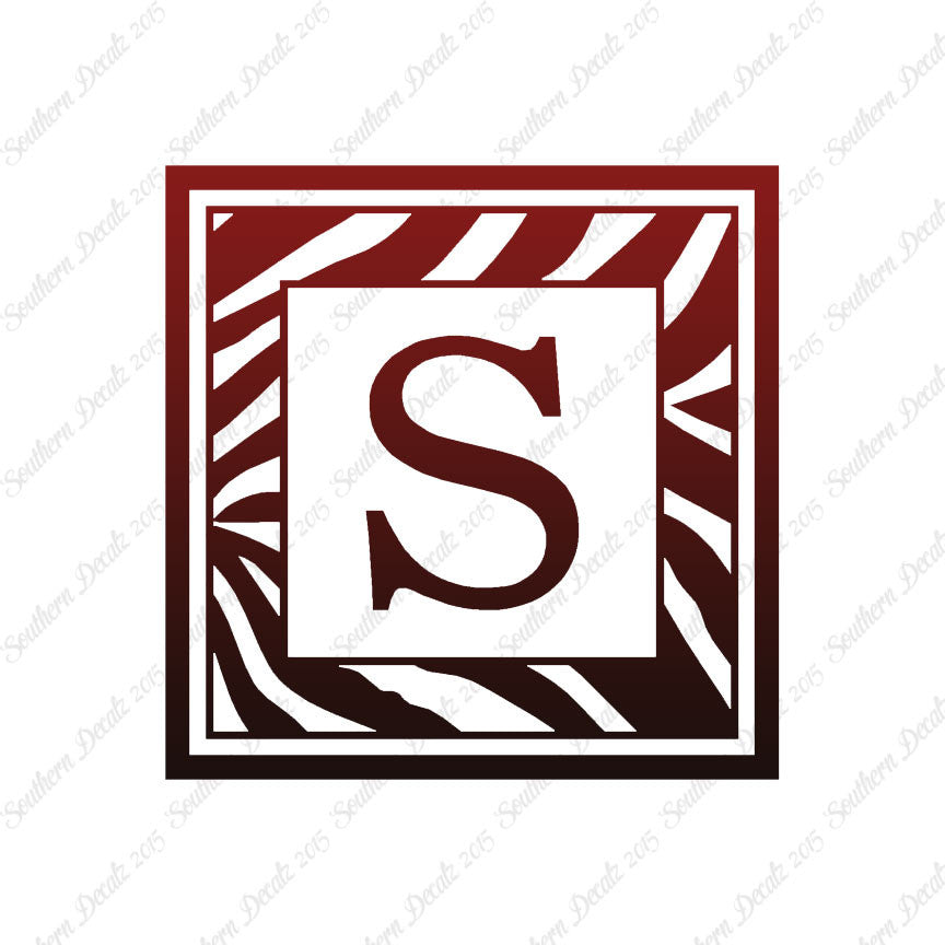 Zebra Decorative S Initial