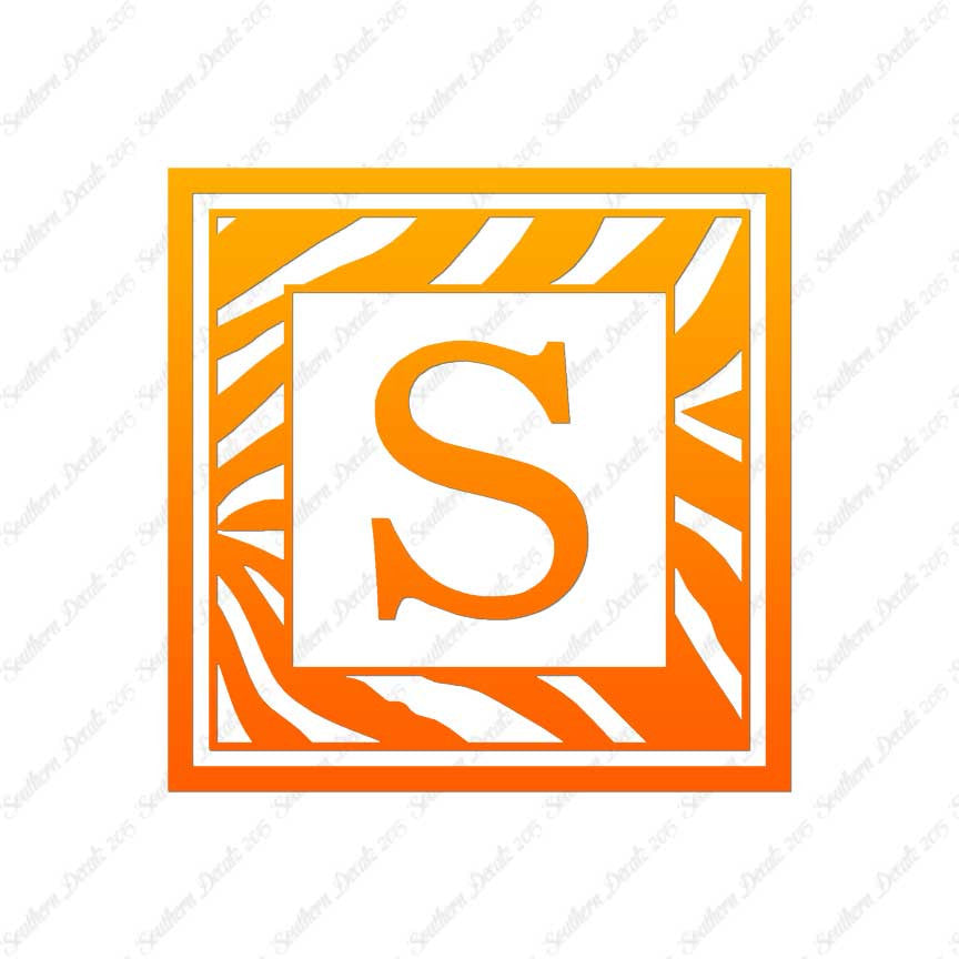 Zebra Decorative S Initial