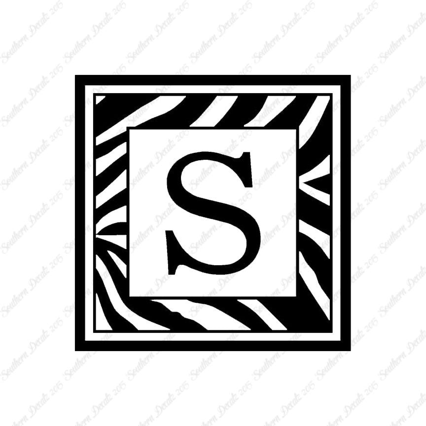 Zebra Decorative S Initial