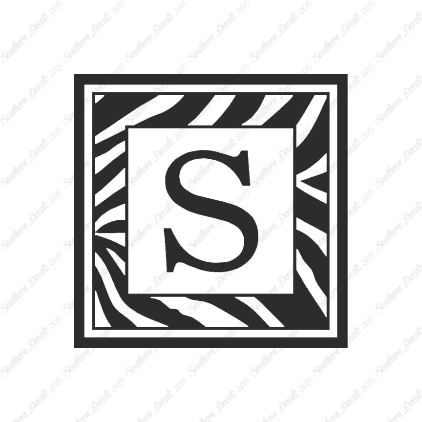 Zebra Decorative S Initial