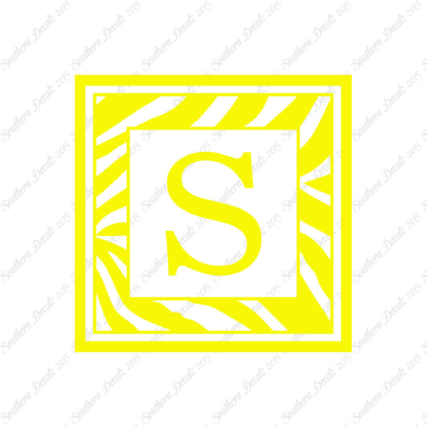 Zebra Decorative S Initial