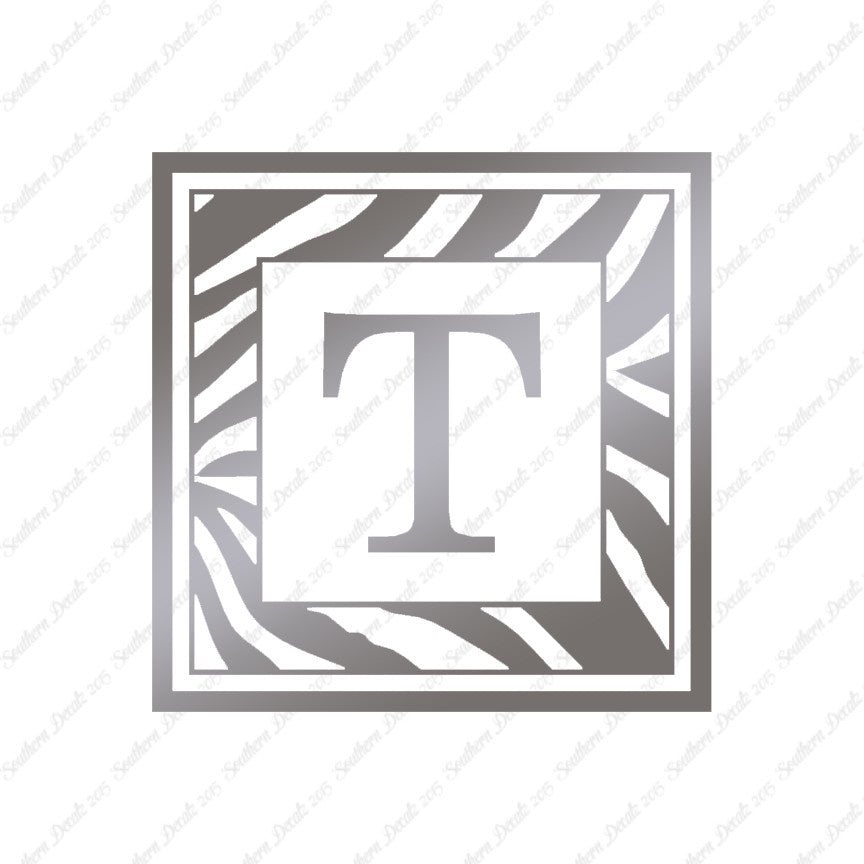 Zebra Decorative T Initial