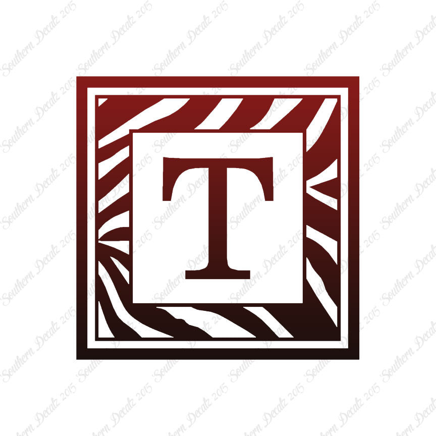 Zebra Decorative T Initial