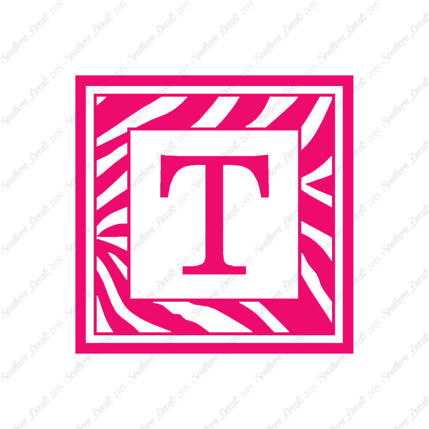 Zebra Decorative T Initial