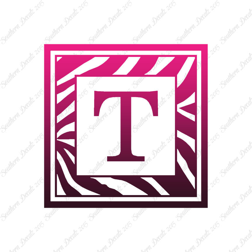 Zebra Decorative T Initial