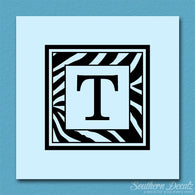 Zebra Decorative T Initial