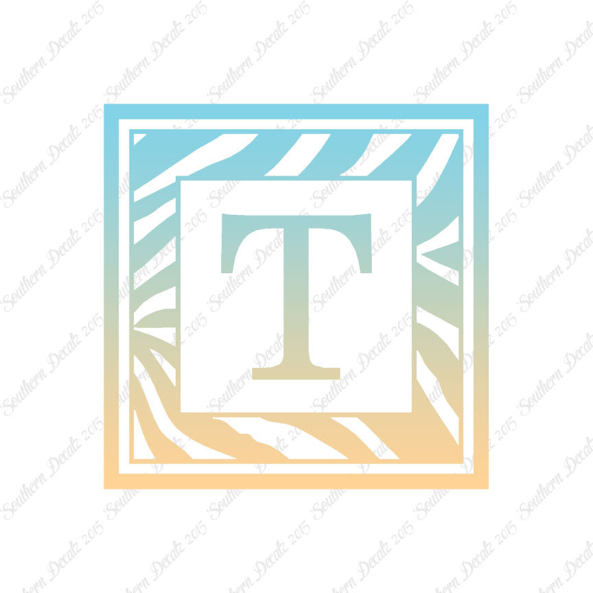 Zebra Decorative T Initial
