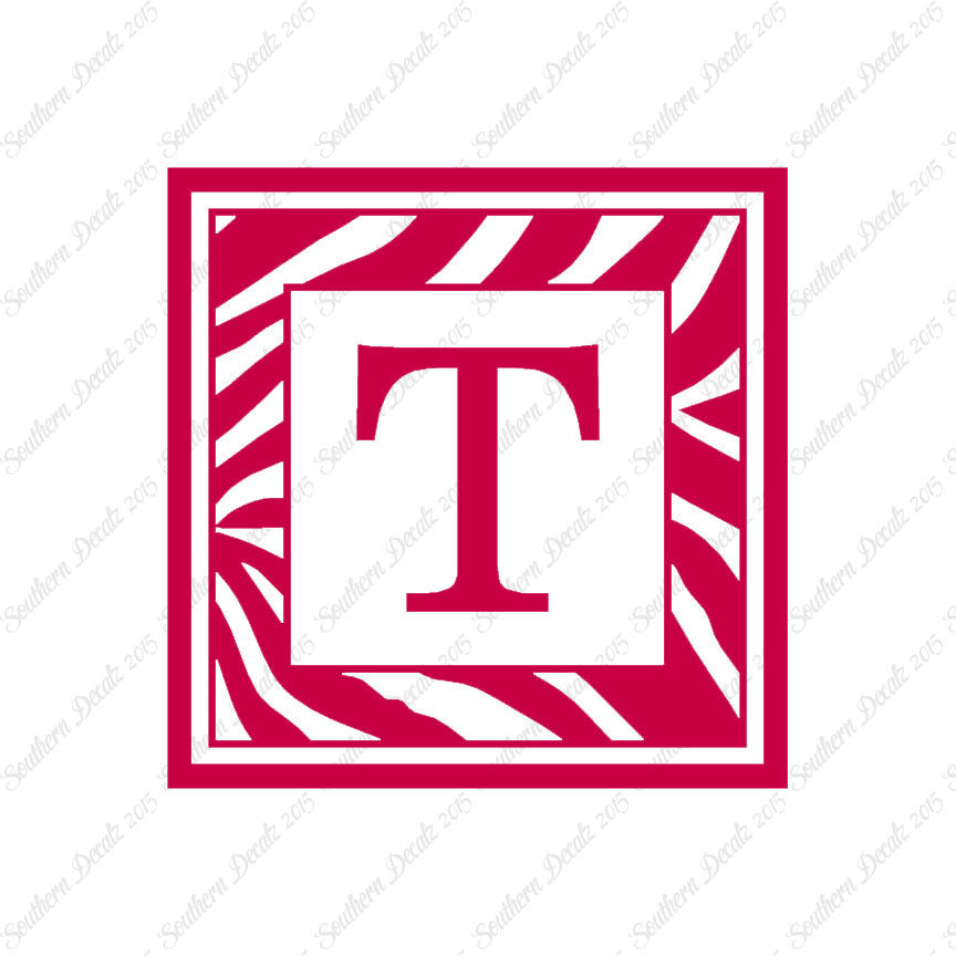 Zebra Decorative T Initial