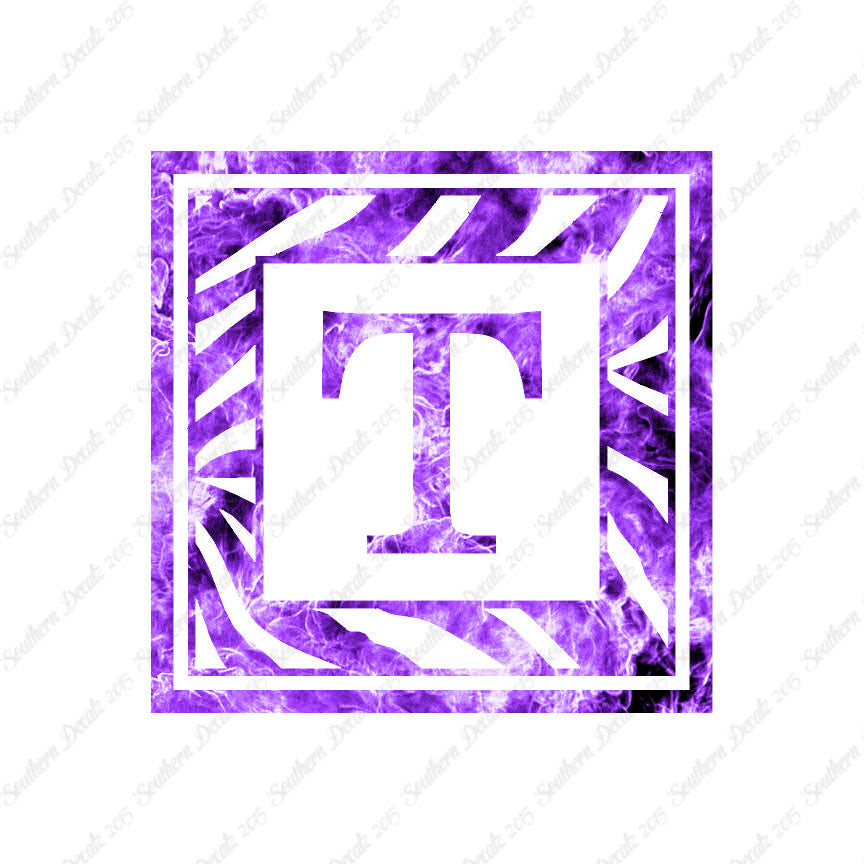 Zebra Decorative T Initial