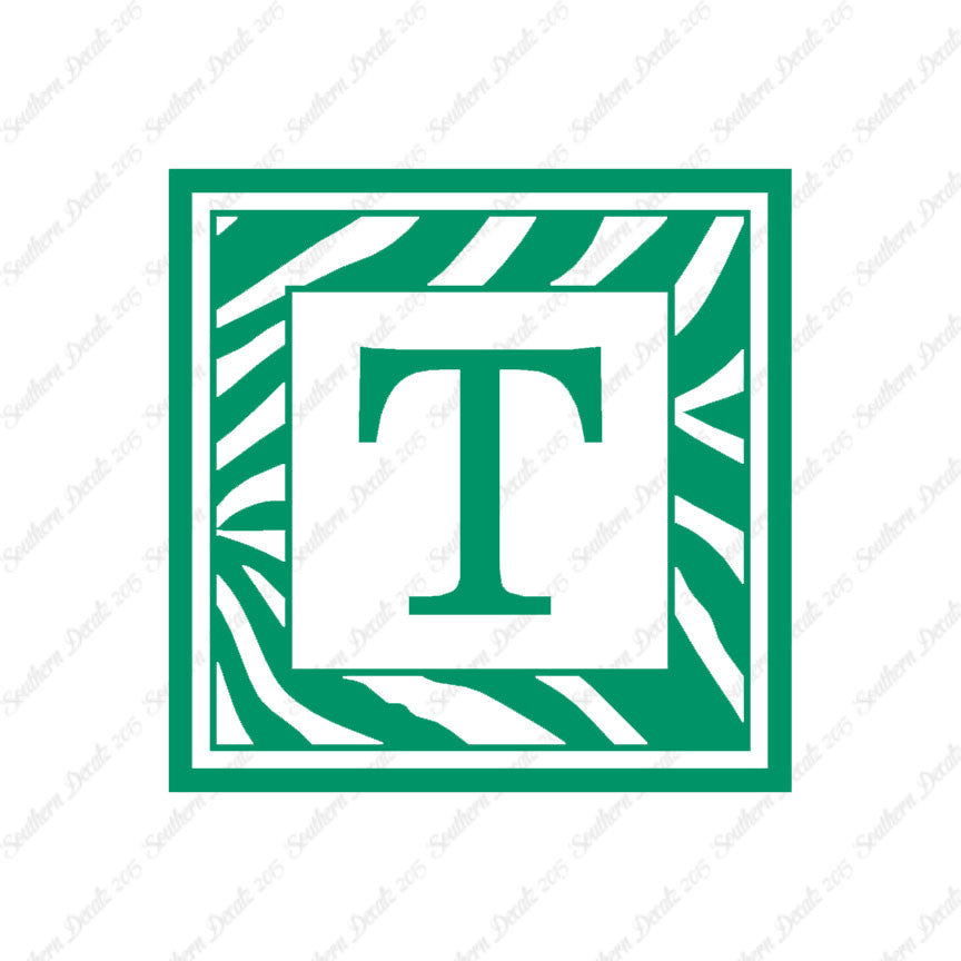 Zebra Decorative T Initial